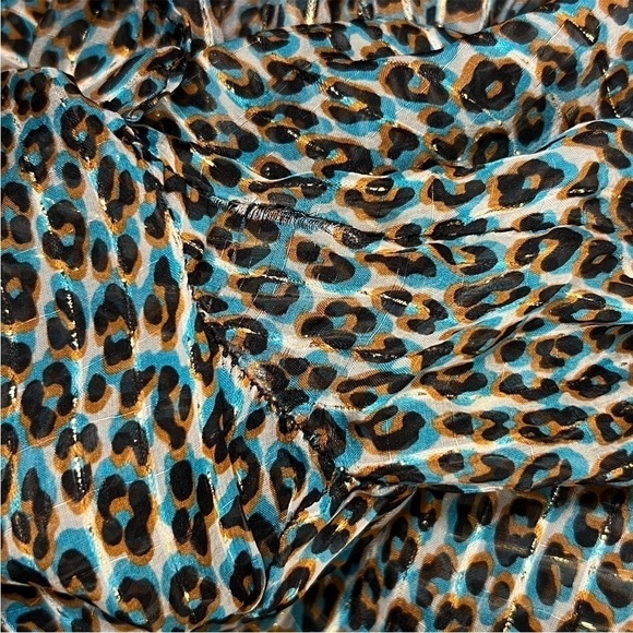 PHILOSOPHY LORENZO SERAFINI Silk Leopard Ruffle Long Puffed Sleeve Mini Dress 4 - Picture 11 of 11